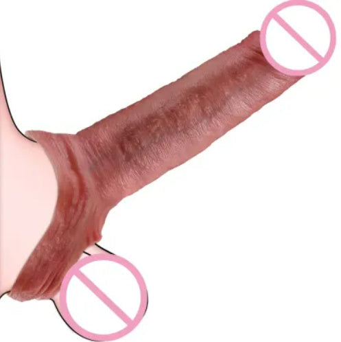 Wear Liquid Silicone Exotic Condom Penis Simulation Hollow Large And Medium Small Size Green Rib Vein Dildo