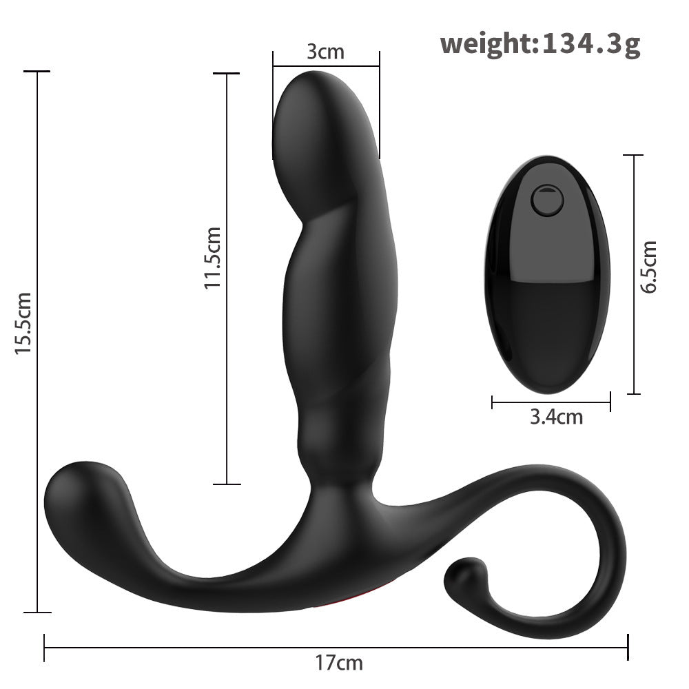 Rechargeable Black Warrior Button Vibration Massager Silicone Plug