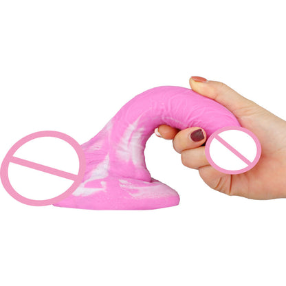 Mixed Color Liquid Silicone Replica Dildo Device Back Court Butt Plug