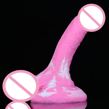 Mixed Color Liquid Silicone Replica Dildo Device Back Court Butt Plug