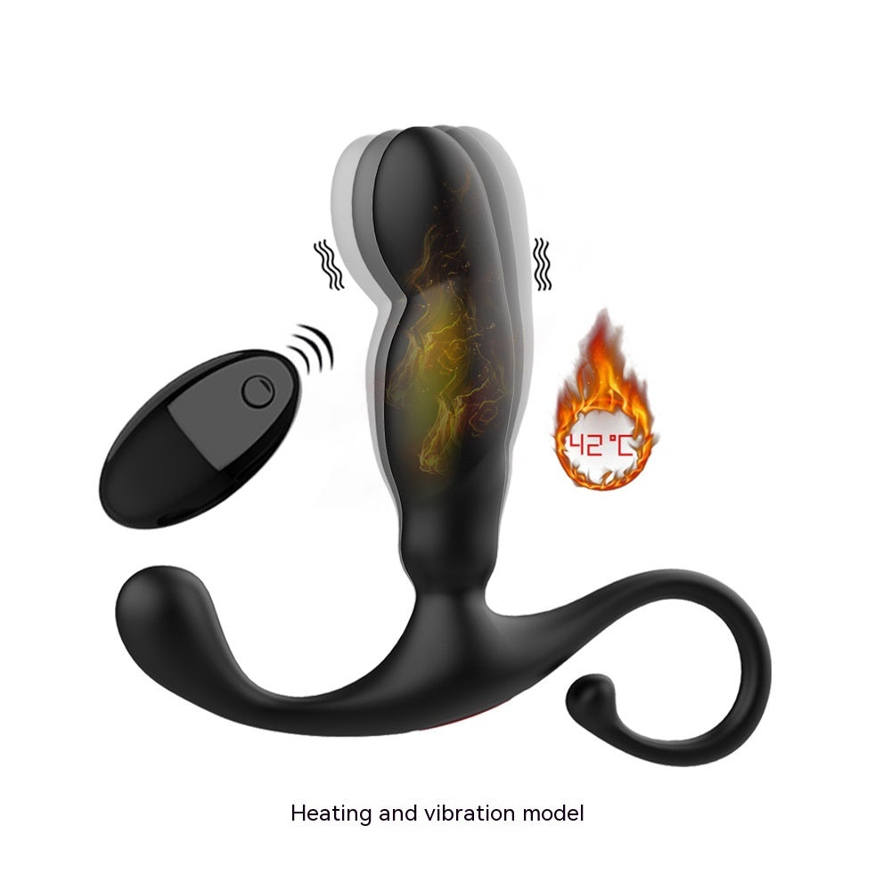 Rechargeable Black Warrior Button Vibration Massager Silicone Plug