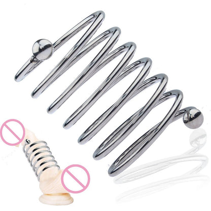 Stainless Steel Dildo Ring Wave Thread Cock Rings