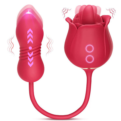 Rose Tongue Licking Vibration Girls Telescopic Supplies