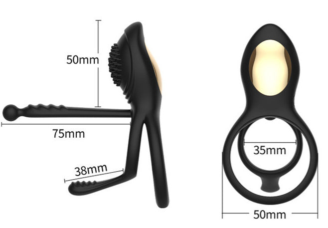 Long Tongue Horseshoe Ring Vibration Invisible Wear