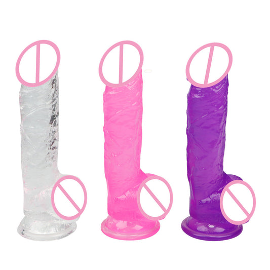 Crystal Simulation Penis Women's Masturbation Device Dildo Bold Lengthened Cannon Adult Sex Product