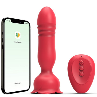 Rose Back Court APP Vibration Retractable Anus Massager