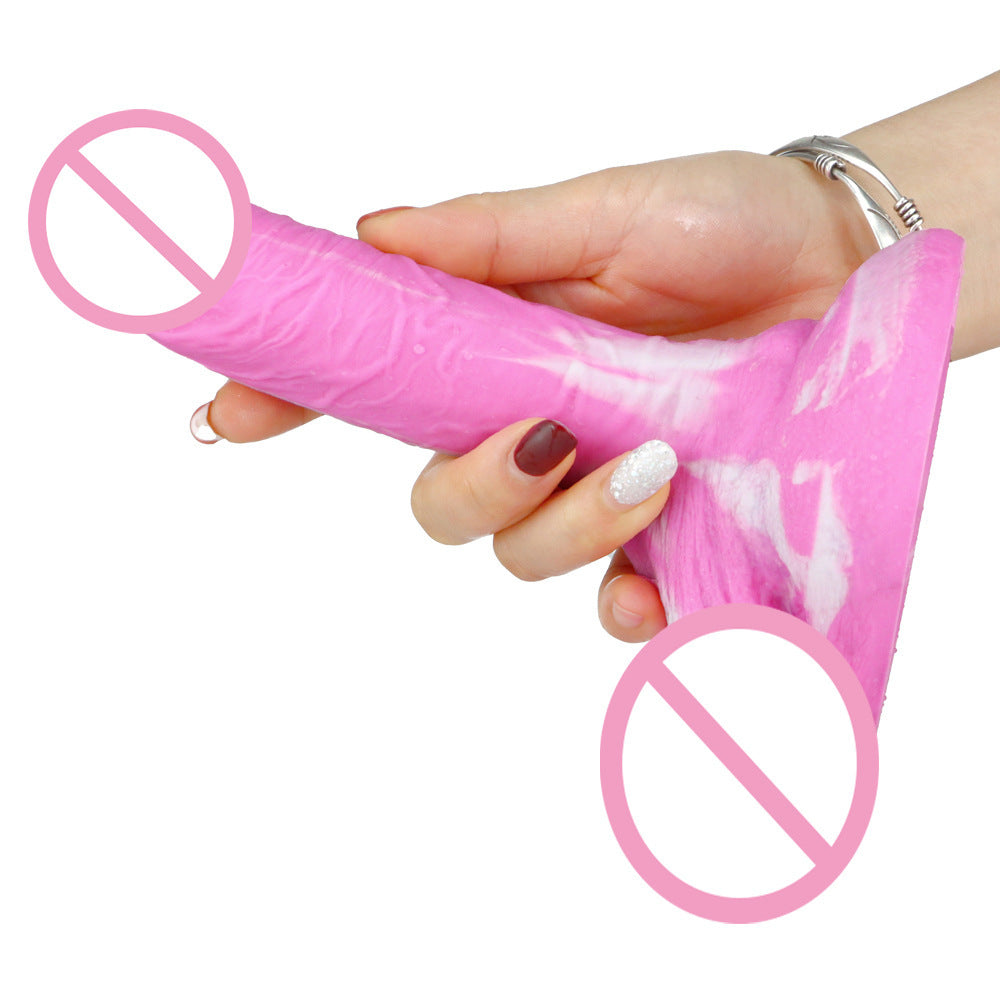 Mixed Color Liquid Silicone Replica Dildo Device Back Court Butt Plug