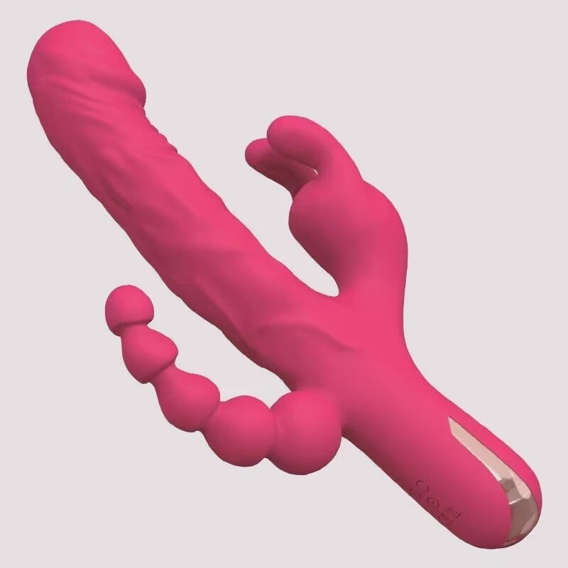 Three-in-one Massager Stimulation Vibration Silicone Toy