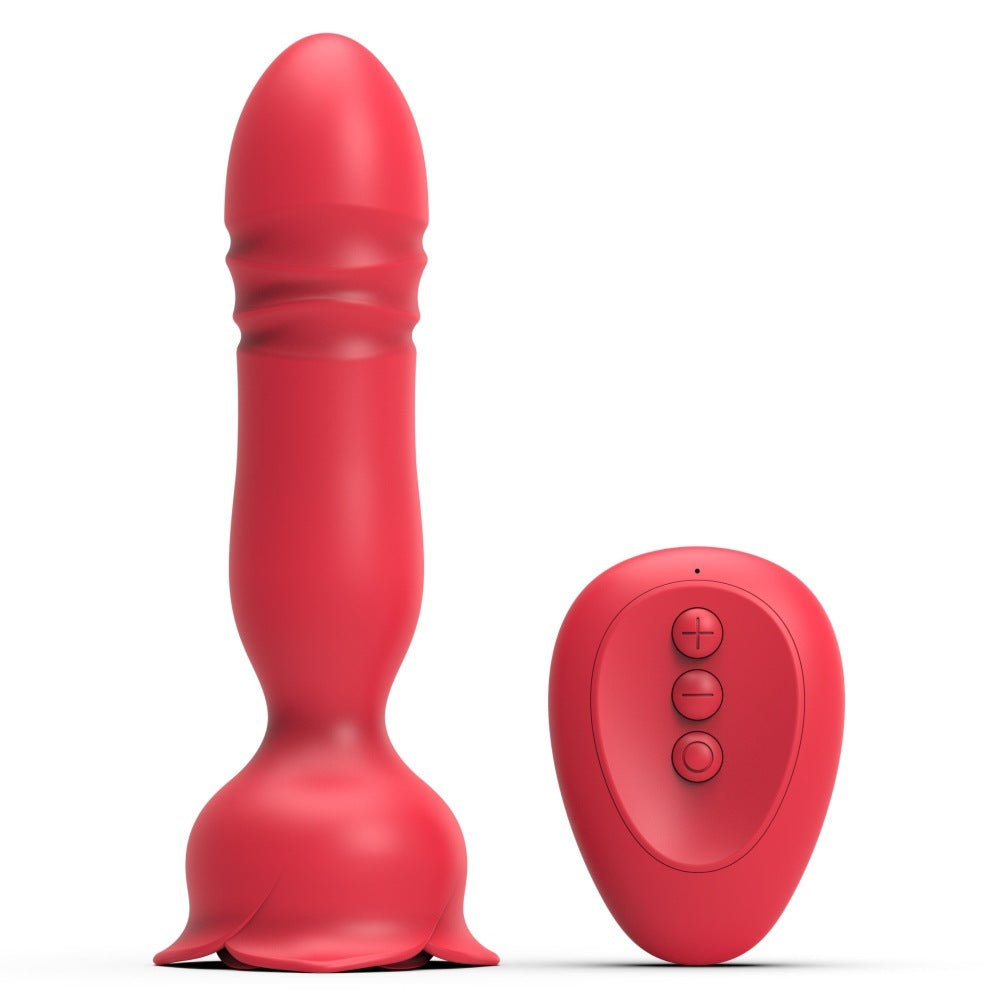 Rose Back Court APP Vibration Retractable Anus Massager