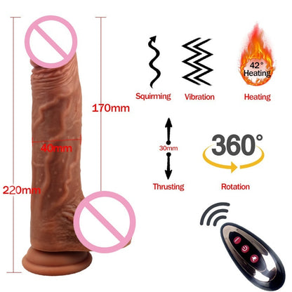 Heating Electric Liquid Silicone Telescopic Swing Vibration Toy